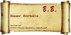 Bauer Borbála névjegykártya